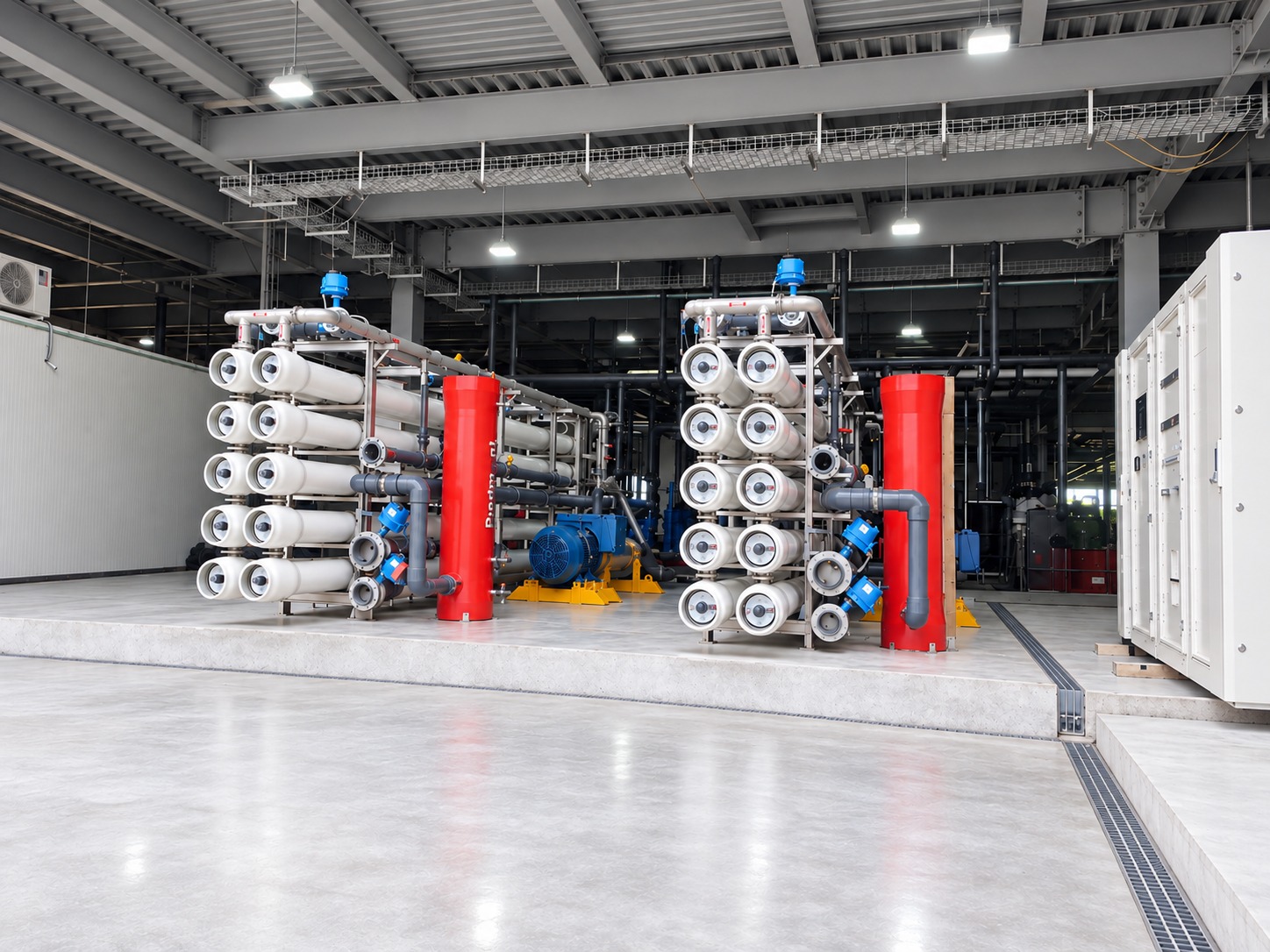 Industrial Membrane Racks In Plant Room