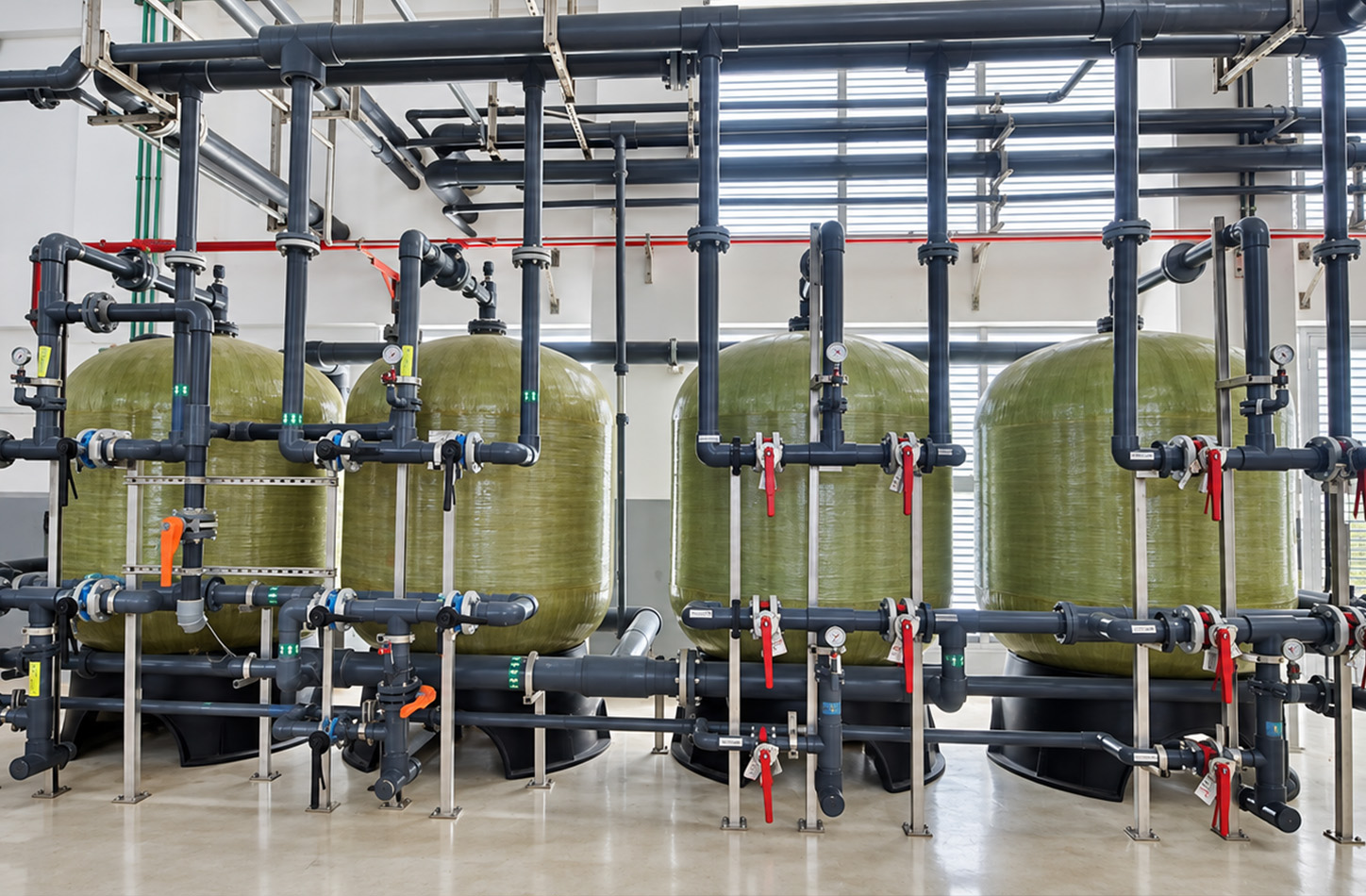 Industrial water filtration and conditioning equipment
