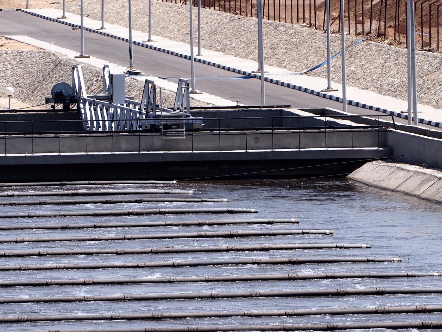 Municipal wastewater treatment basin