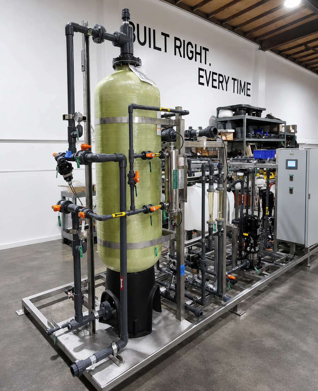 Packaged water filtration treatment system