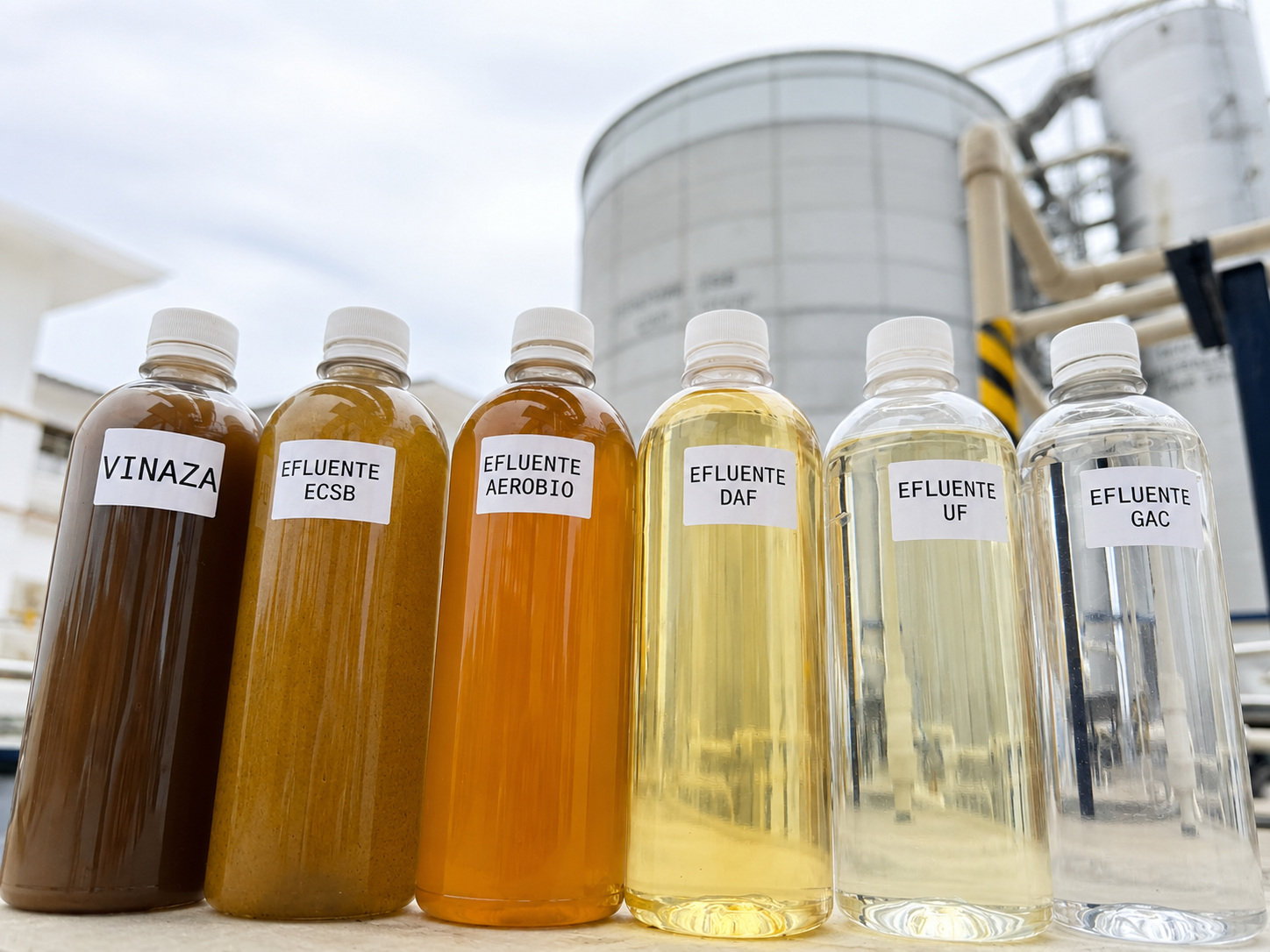 Wastewater treatment process water samples