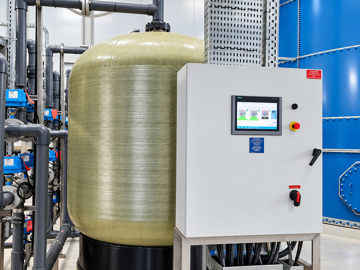 Water filtration system control panel